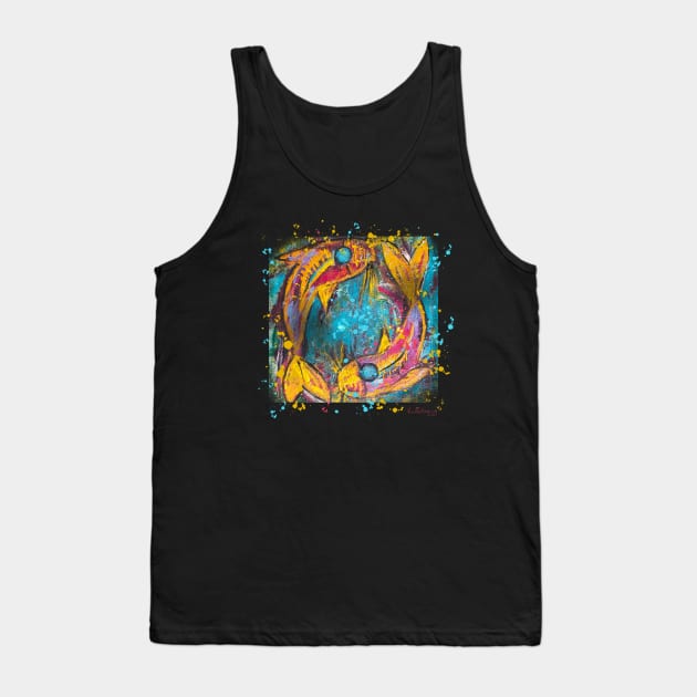 Koi Fish Yin Yang Abstract Tank Top by joannejgg